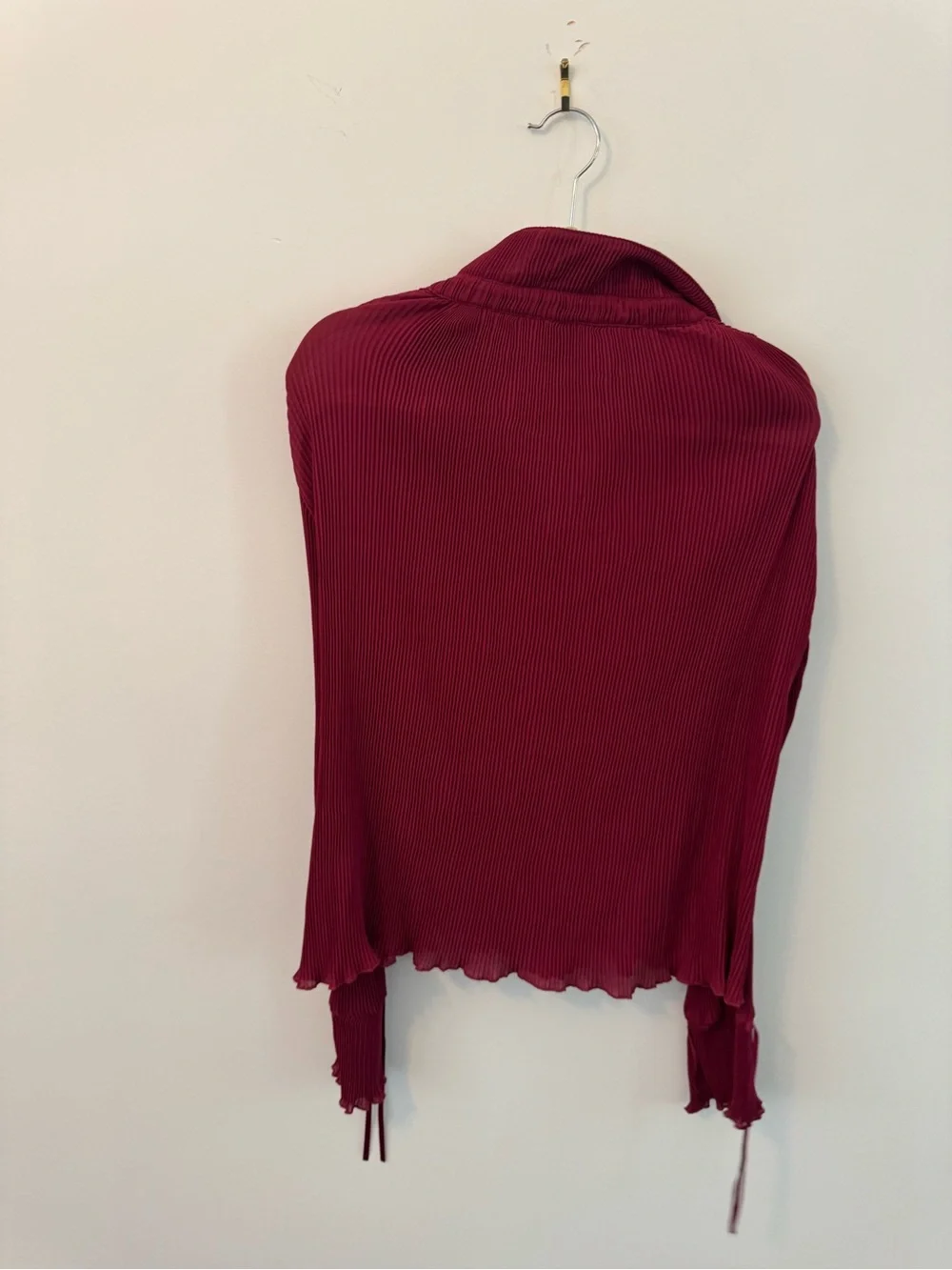 Princess Polly Burgundy Ribbed Button-Down Shirt